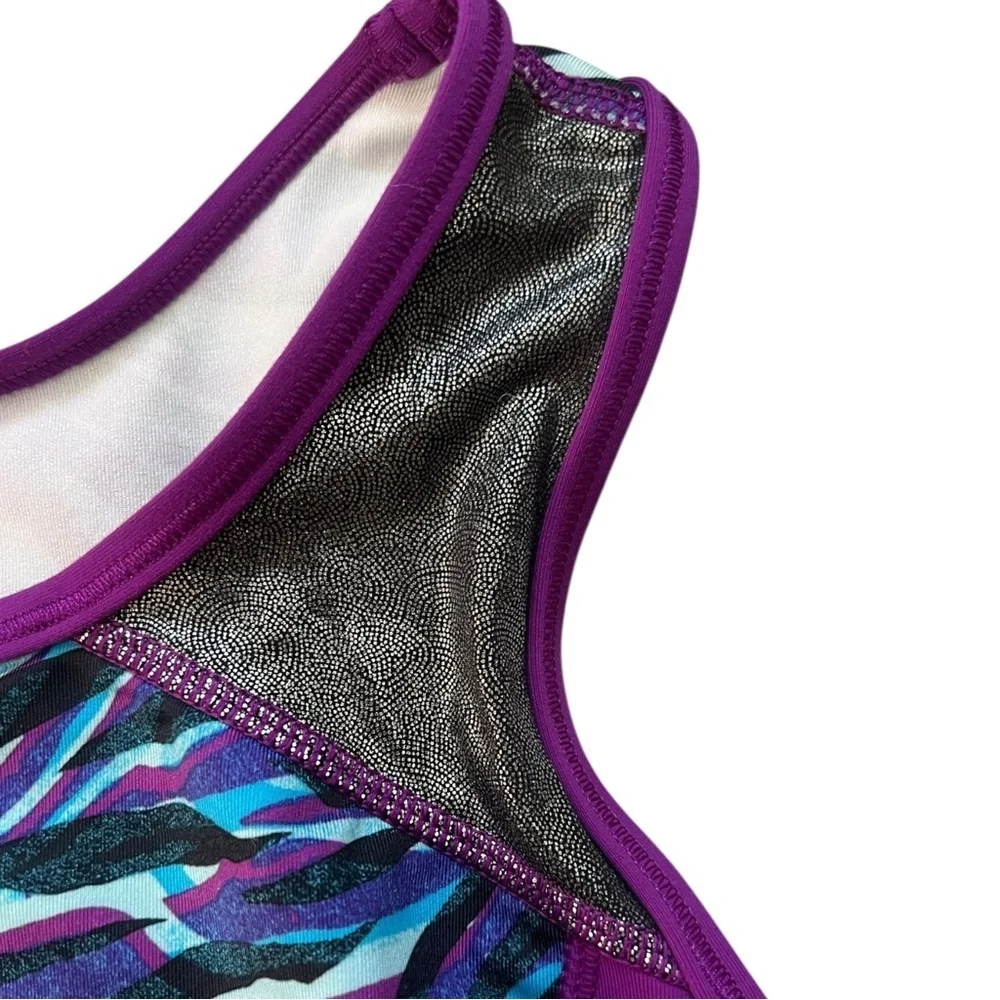 Lululemon Ivivva Purple and Blue Kids One Piece Swimsuit girls Like New! 12